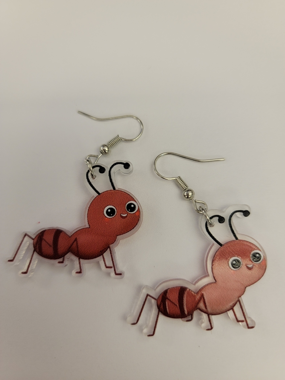 Cute Red Ant Cartoon Dangle Earrings